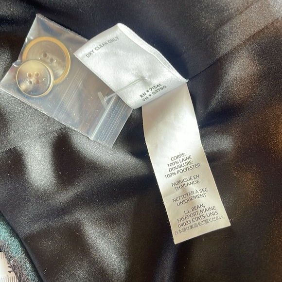 L.L. Bean  - NWOT Dark Green & Brown Plaid Blazer - size 14P - Picture 5 of 5